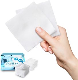 Gauze Sponges 2" x 2". Pack of 100 Non-Sterile 100% Woven Cotton Pads for Wounds Cleaning; Preparing. Medical 12-ply Gauze Dressings. Disposable Surgi